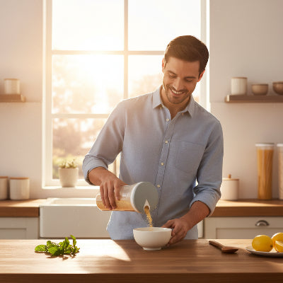 Boite alimentaire  esthétique moderne avec finitions en blanc et tons pastels