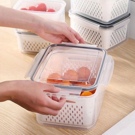 Boite alimentaire permet le lavage des fruits et légumes 