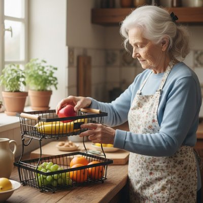 Corbeille a fruit prends peut de place sur comptoir