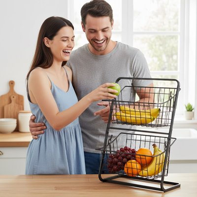 Corbeille a fruits facilite le rangement du back a fruits