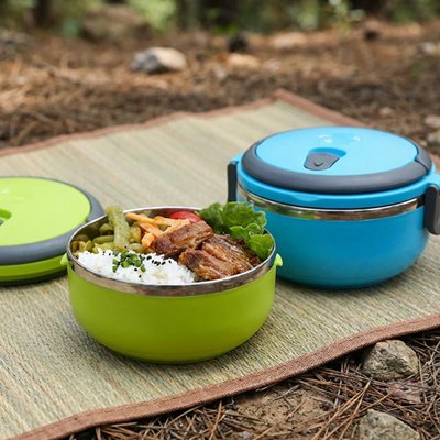 Lunch box  2 contenant vert et bleu pique nique