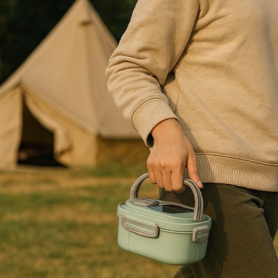 Lunch box avec poignée de transport