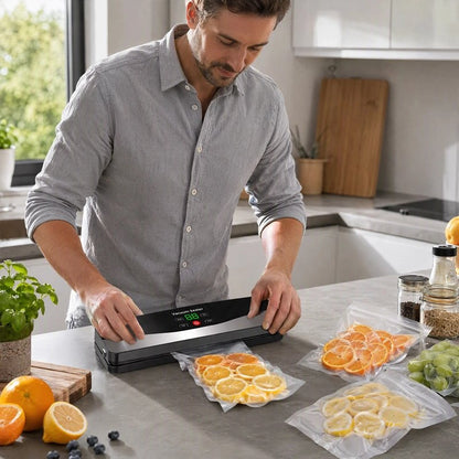 Machine sous vide homme conserve ses agrumes facilement