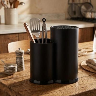 Pot ustensiles Cuisine Design double compartiment