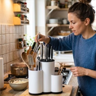 Pot ustensiles Cuisine se déplace facilement 