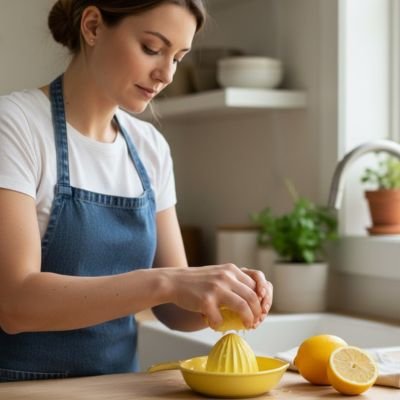 Presse agrume une femme presse des citrons 