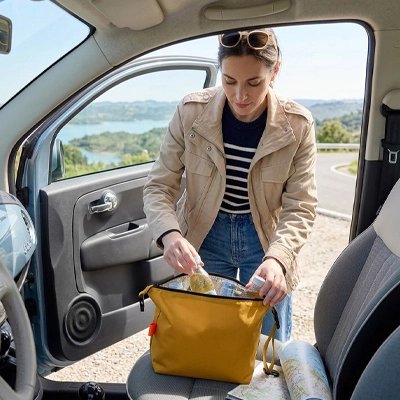 Sac isotherme dame en voiture sac jaune
